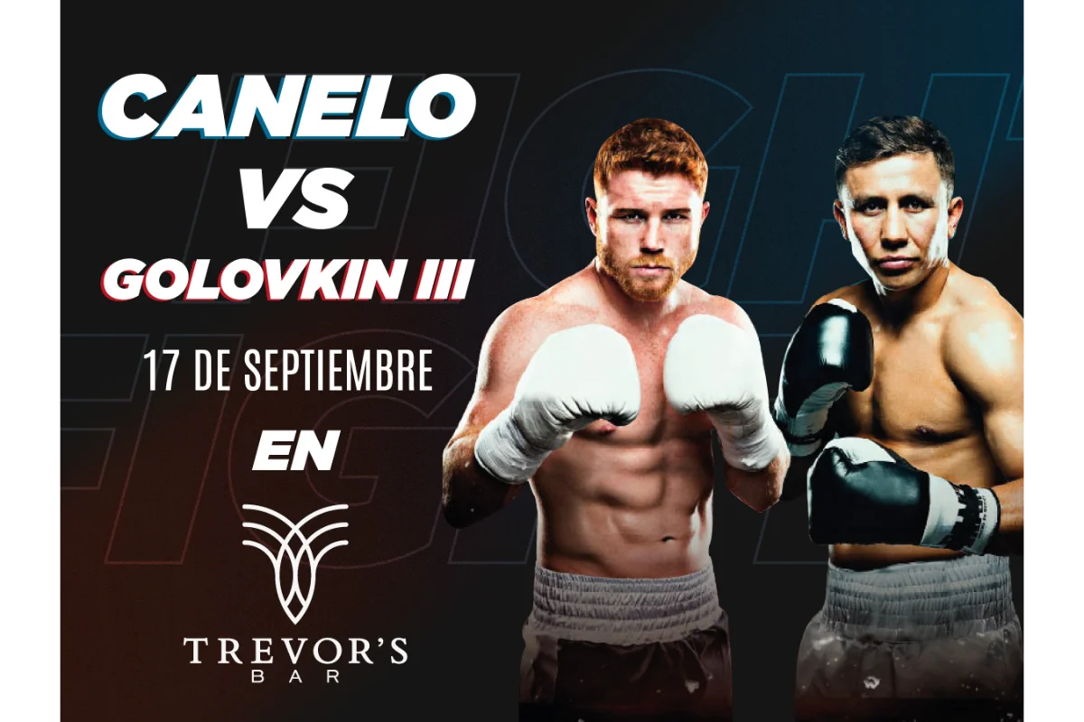 Publicación para promocionar una transmisión de boxeo en Trevor’s Bar.