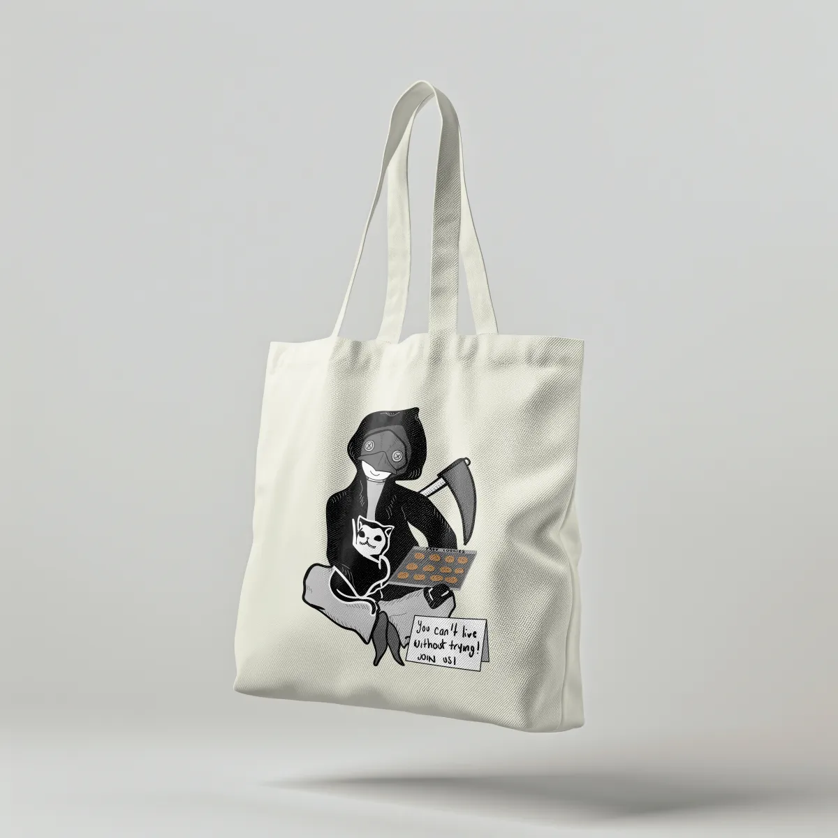 Colección ilustrada de temporada para Silkye con personajes inspirados en Halloween y Día de Muertos, aplicada a prendas y accesorios.